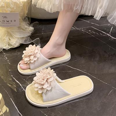 Модная обувь Тапочки Плоские Шлепанцы с цветком Модные шлепанцы Женские Мягкая резина Люкс 2025 Цветочная обувь Тапочки Плоские Цветок Люкс Шлепанцы