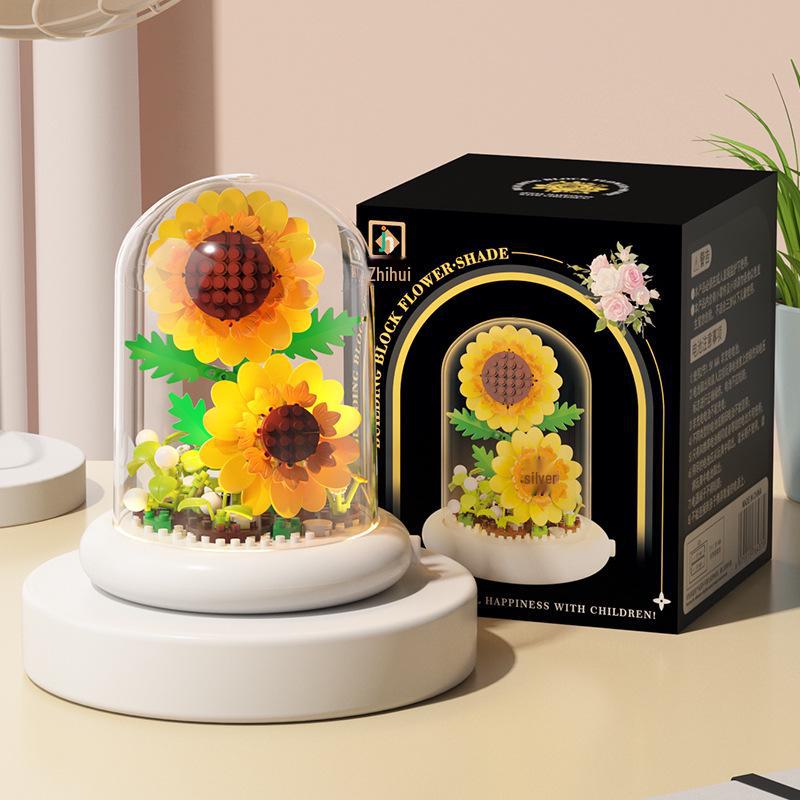 Valentine's Day Eternal Rose Bouquet: Compatible with Lego China Building Blocks, Flower Plant Potted Children's Toy