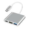 USB-хаб Besince с 4K PD Быстрый хаб USB-конвертер Совместимость данных с выводом на ЖК-дисплей для игр и Прямой, не требует настройки, Тип 3-в-1 Type-C HDMI, Зарядка,