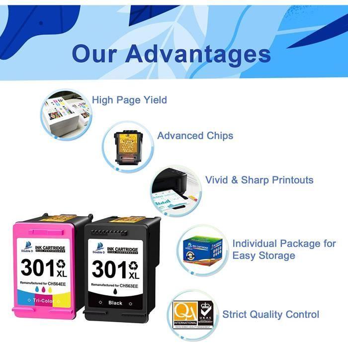 301 XL Восстановленные картриджи с чернилами Замена для HP 301 301XL для Deskjet 1010 1050 1510 1512 2050 2050A 2510 2540~[407]