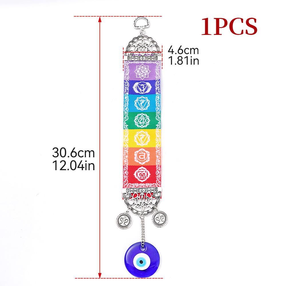 Turkish Blue Glass Eye Amulet Horseshoe With Elephant Ribbon Ethnic Wall Hanging Lucky Pendants Wind Chimes Home Car Decoration