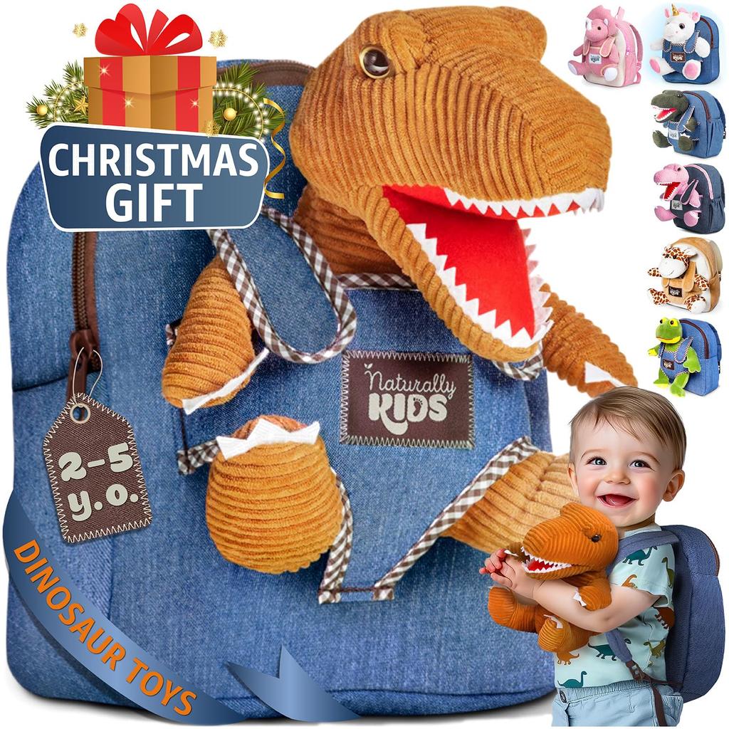 Dinosaur Backpack with Dinosaur Toys for Kids Ages Dinosaur Toys for Boys Ages and Birthday Gift Toddler Kindergarten Dinosaur Toys for Dinosaur Plush