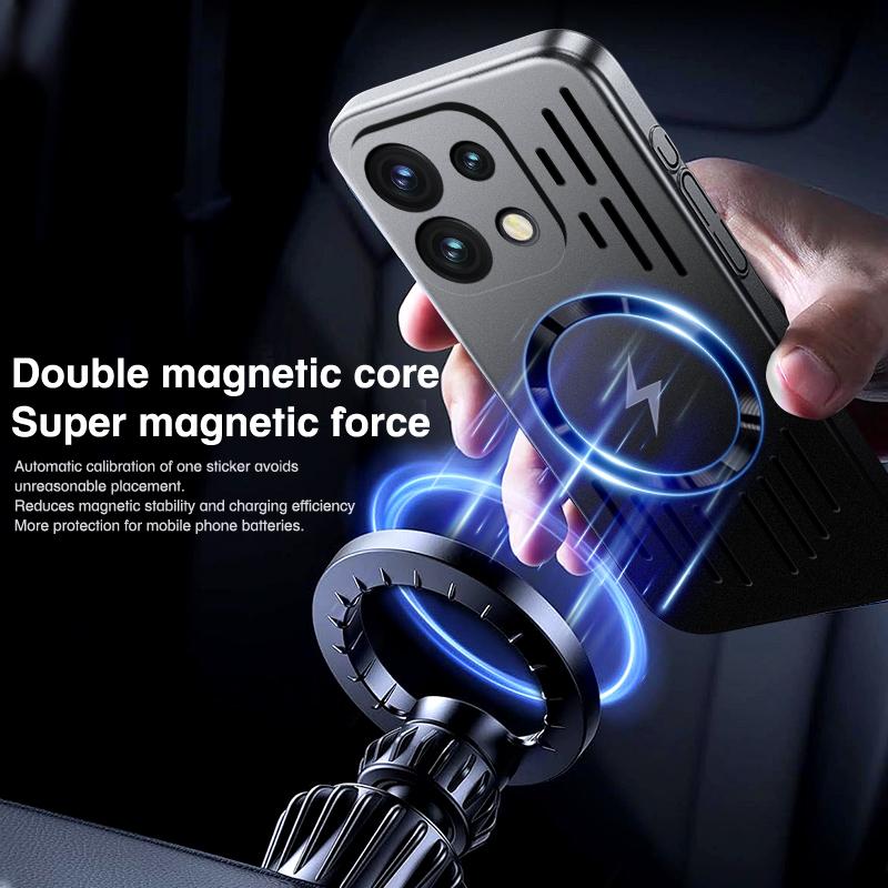 Для чехла Magsafe Для OPPO Reno 16 16Pro Ультратонкий Теплоотвод Магнитная Беспроводная Зарядка Жесткая Крышка Для OPPO Reno16 Pro