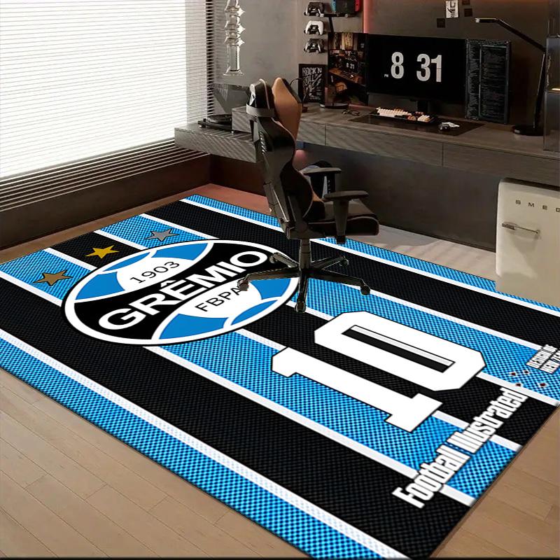 Gre-mio Football Badge Printed Office Carpet Chair Cushion Entryway Rug, Rugs for Living Room, Bedroom Christmas gifts