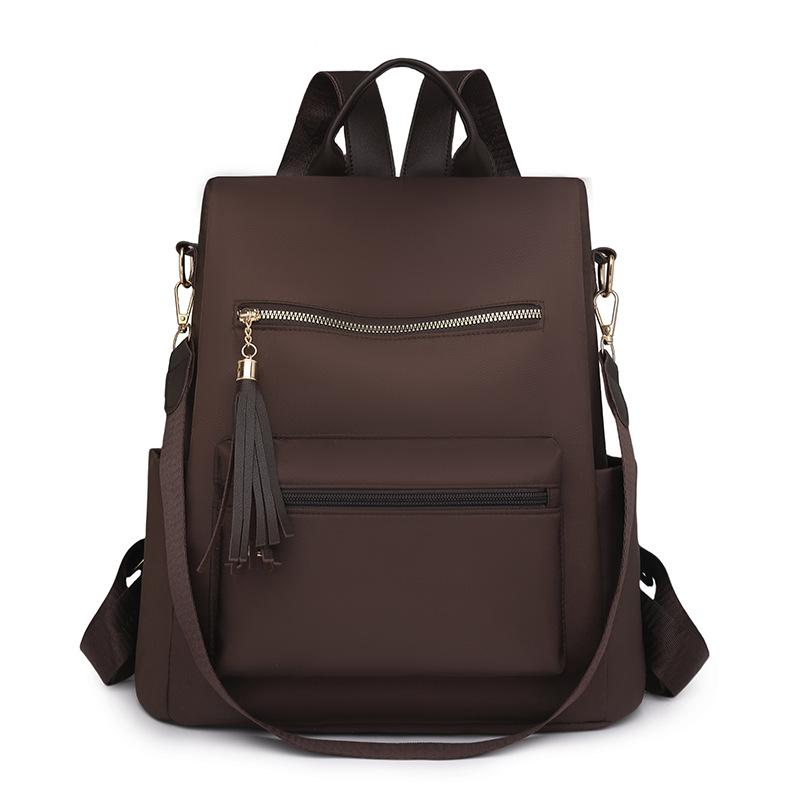 Tassel Backpack Student Schoolbag Large Capacity Multi-Compartment Commuter Women's Backpack Multifunctional Shoulder Bag