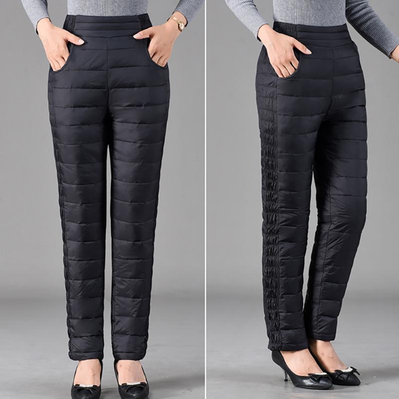 L~5XL зимние брюки для пожилых людей среднего возраста, женские верхние брюки с высокой талией, большие размеры, бархатные, облегающие, плотные, женские брюки из хлопка с пухом