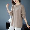 Women's Autumn Mid-length Loose Cable Knit Sweater, Large Size, Belly-covering Elegant Top