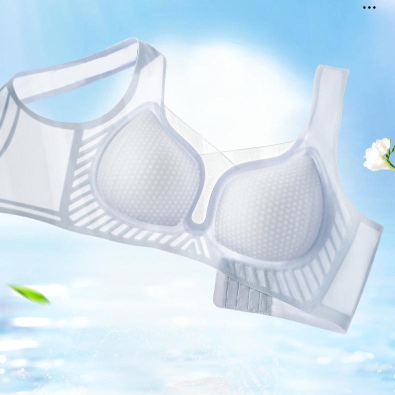 Бесшовный бюстгальтер Женский Мягкая поддержка Перфорированная чашка Нижнее белье Тонкий Собирающий Большой размер Бюстгальтер Полная чашка Сетка Без бретелей