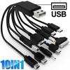 Universal Multi Pin Charger Cable 10 In 1 Multifunction USB Adapter Data Transfer Wire Cord for Earphone Speaker MP3 Player