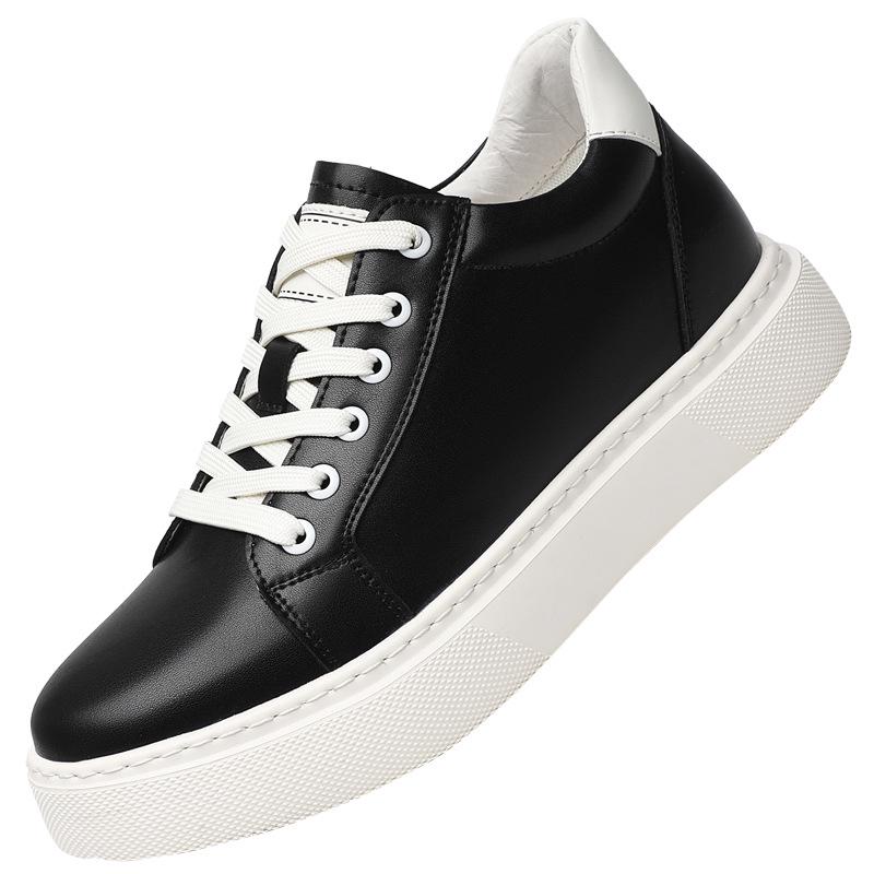 Men's 8cm Height-Boosting Casual White Sneakers