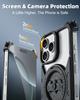 Чехол Eary для iPhone 16 Pro Max с металлическим бампером, безрамный, с магнитной подставкой, вращающейся на 360°, противоударный, тонкий