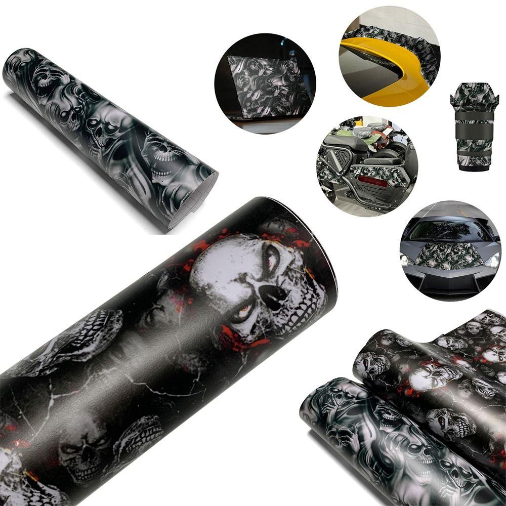 Self-Adhesive Car Stickers Wrap Vinyl Film Skull Car Interior Sticker For Car Motorcycle DIY