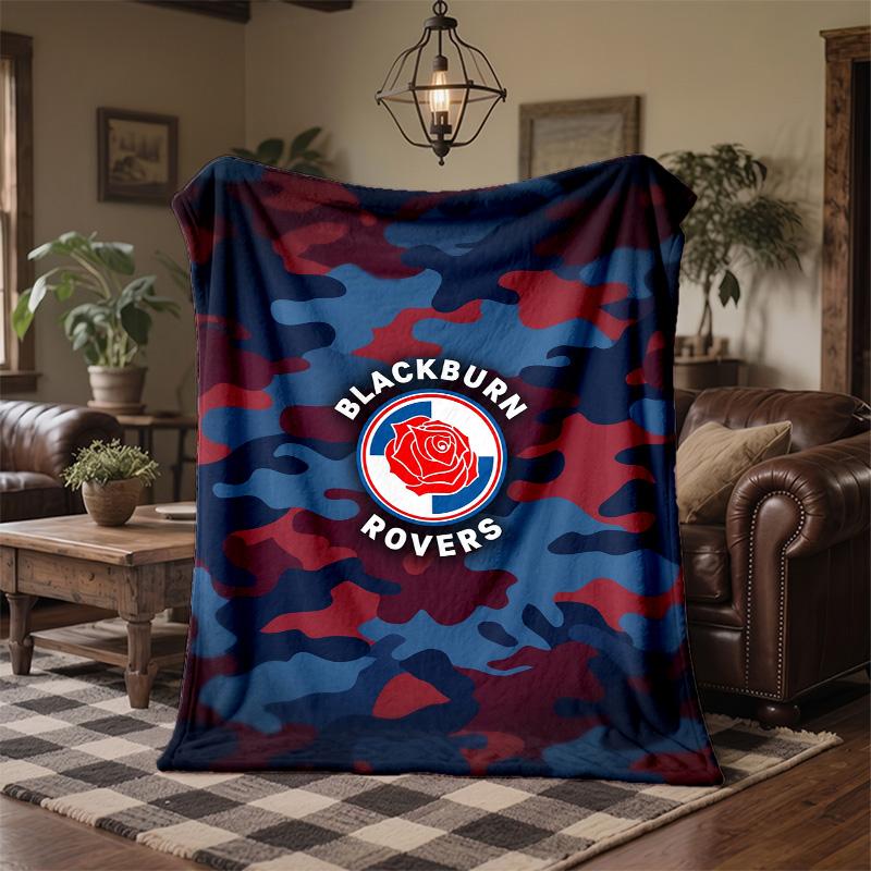 Blackburn Rovers Football Print Flannel Blanket Soft Warm Sofa Bed Throw Blanket For Home Office Bedroom