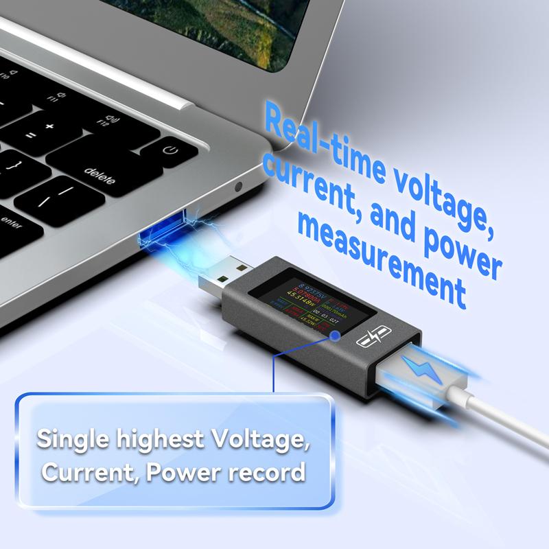 UT01U NEW USB Tester 4-30V 6.5A DC Voltage Meter Ammeter 0-195W Real Time Power Current Voltage Monitor Charging Capacity Tester