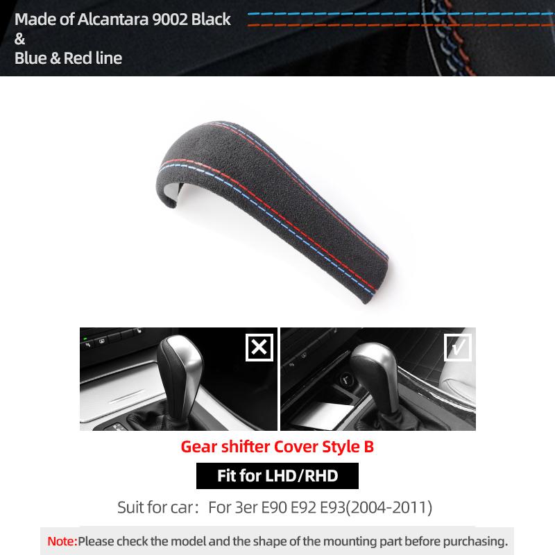 Для BMW E60 E90 E87 E92 E91 E61 Z4 E93 E83 X1 X3 X5 Из Алькантары Обтяжка Чехла Ручки Переключения Передач Отделка Аксессуары для Интерьера Автомобиля
