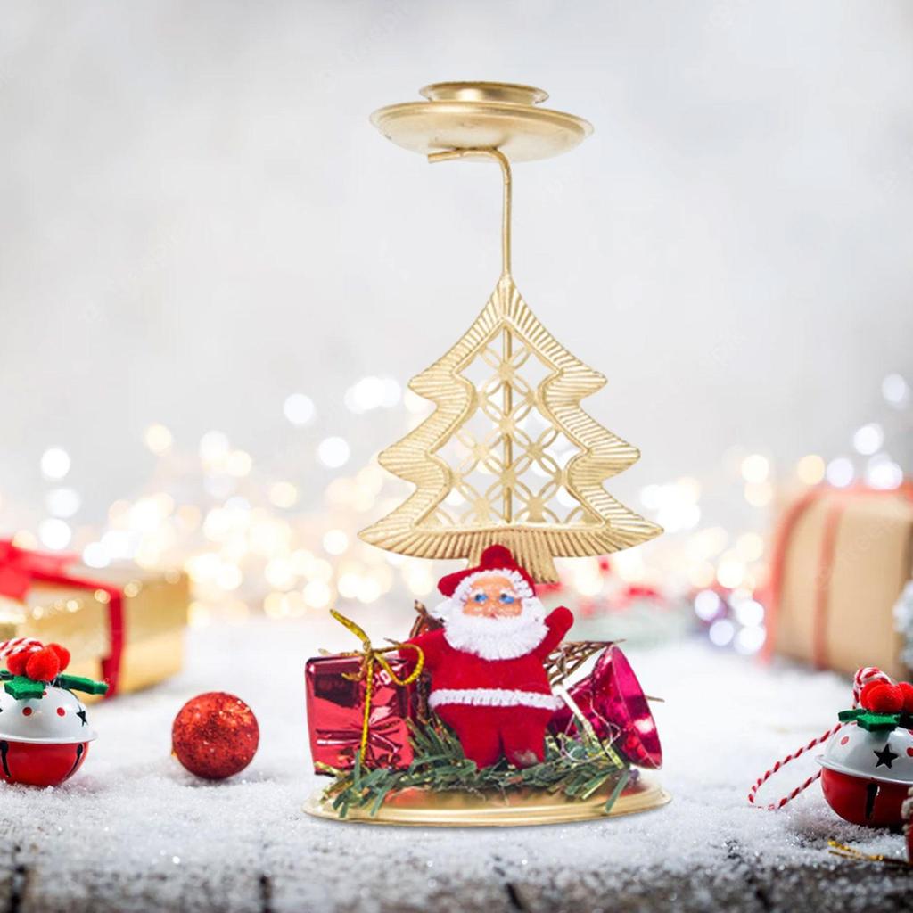 Christmas Candle Holder Candlestick Candelabra Iron Party Decor Hotel Holiday Table Decoration