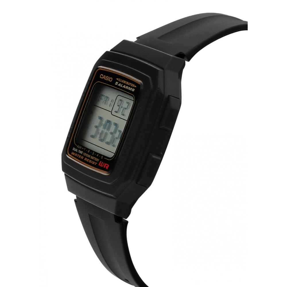 Casio F 201wa 9adF F 201wa 9a Цифровые квадратные спортивные часы Soldier для мужчин с полиуретановым ремешком