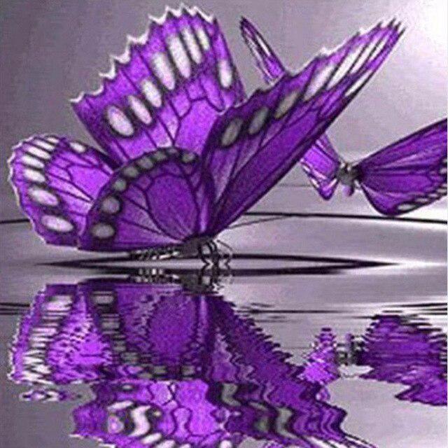 5D Алмазная вышивка Anmial Бабочка Вышивка крестом DIY Алмазная картина Алмазный пейзаж Стразы