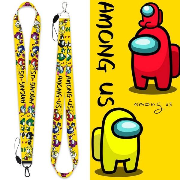 Beoms Company Among Us Strap Strap Character Student ID Name Tag Name Card Case Employee ID Necklace Card Storage Name Card, Yellow