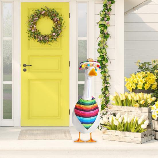 Комплект одежды мексиканского гуся для статуи гуся на лужайке, мексиканское сомбреро и шарф-бандана, праздничный костюм гуся для вечеринки в саду на патио в честь Синко де Майо