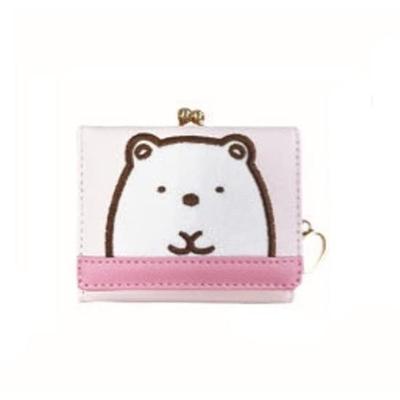 Sunart Sumikko Gurashi Кошелек-клатч мини Белый медведь 132252 Серия патчей с рисунком лица Кошелек для монет на застежке Розовый