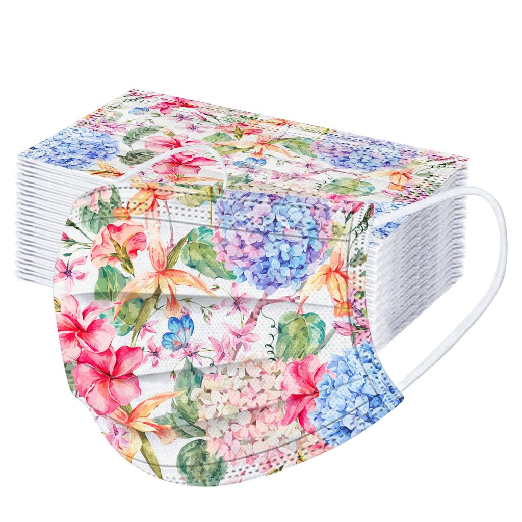 50 шт. трехслойная защитная пыленепроницаемая одноразовая маска с мультяшным принтом для взрослых