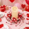 Valentine Candle Rings Wreaths Heart Berries Candle Holders Mini Wreaths for Party Wedding Window Table Centerpieces