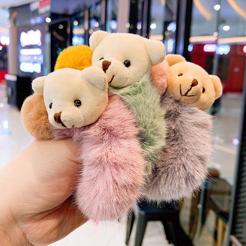 Tie Fashion Elastic Plush Bear Lovely Cute Hair Accessories Hair Rope Rubber Bands Ponytail Holder