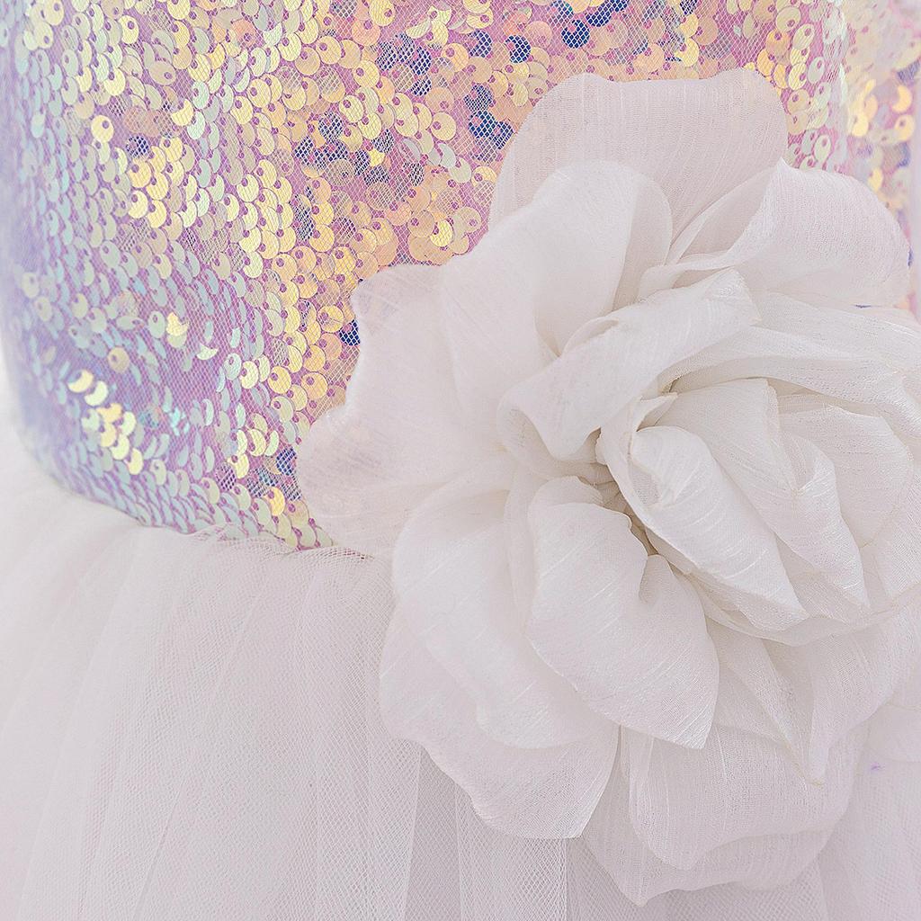 Платье принцессы с пайетками и рукавами-крылышками для малышей - праздничная пышная юбка из тюля