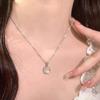Легкая роскошь Круглый Кот Глаз Камень Ключица Цепочка Ожерелье Для Женщин