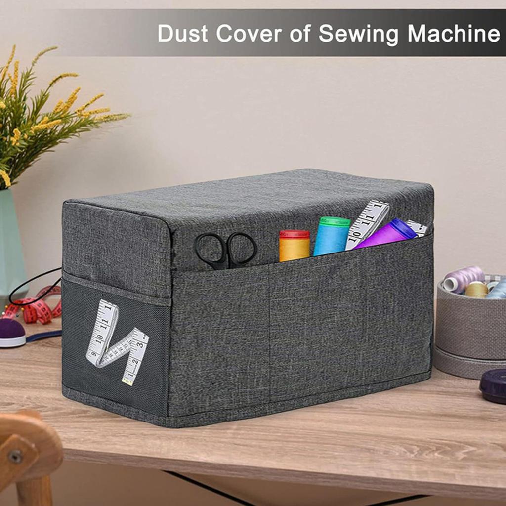 Sewing Machine Cover Dust Cover with Storage Pockets for Sew Accessories Protector for Home Use Sewing Machines