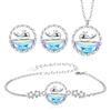 Niche Whale ожерелье кулон, Whale Born with You женский корейский вариант Ins серьги серьги браслет ювелирные изделия комплект из трех частей