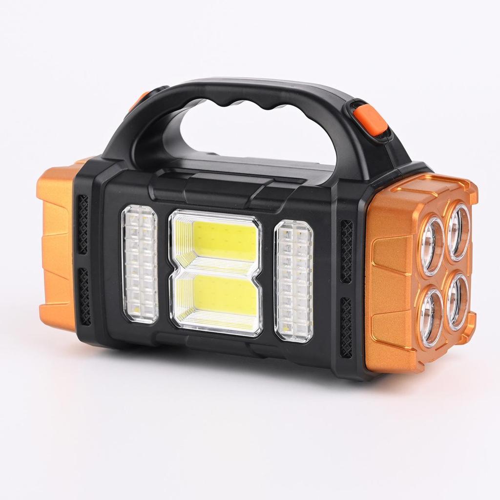 Multifunctional Solar LED+COB Light With Handle USB Charging Waterproof For Outdoor Camping Safety Emergency At Night