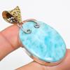 Natural Republic Larimar Gemstone 925 Solid Sterling Silver Pendant 2.25'' B1J13