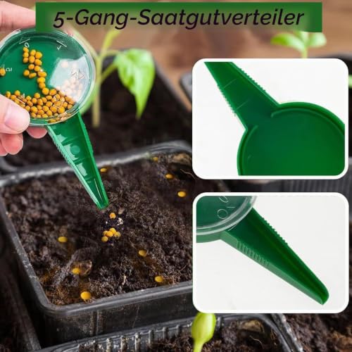 SURALIN 4-Pack Seeding Seed Dispenser, Seeding Aid, Seed Dispenser, Shower Seeder Tool, Seed Planter, Plastic Seed Distributor