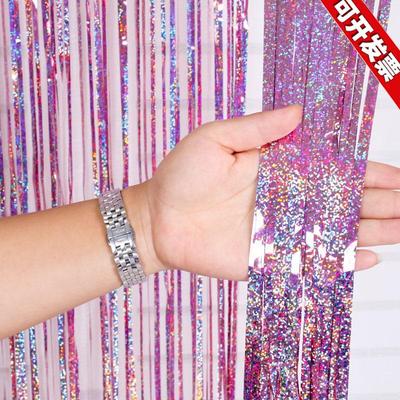 2,6 м Шелковый Лазерный Дождь Занавес для Сцены и Украшения Вечеринки