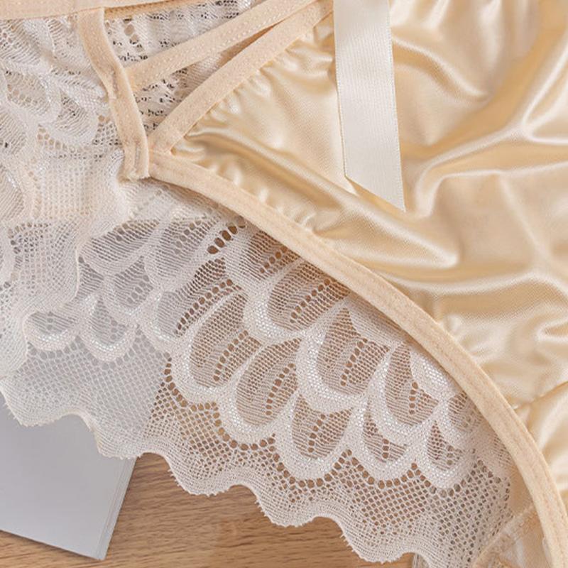 Plus Size Women Hollow Out Lingerie Briefs Underpants Cotton Underwear Lace Panties Thin