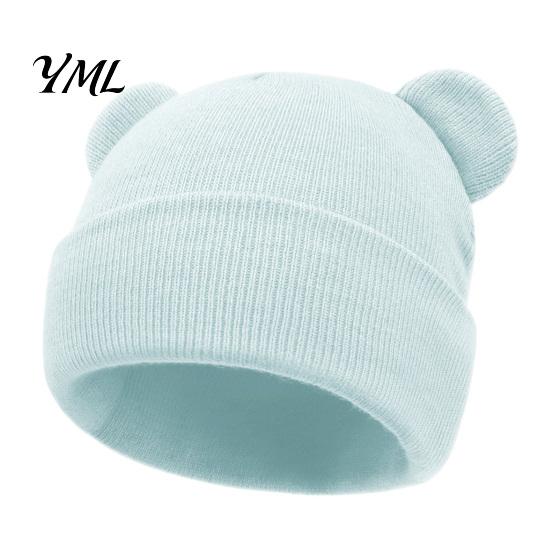 Cold Weather Baby Gear Winter Knitted Hat, Cute Bear Ears Cozy Knit Soft Autumn Hat Warm Skull Cap for Newborn Infant Toddler Boys Girls, 0-36 Months