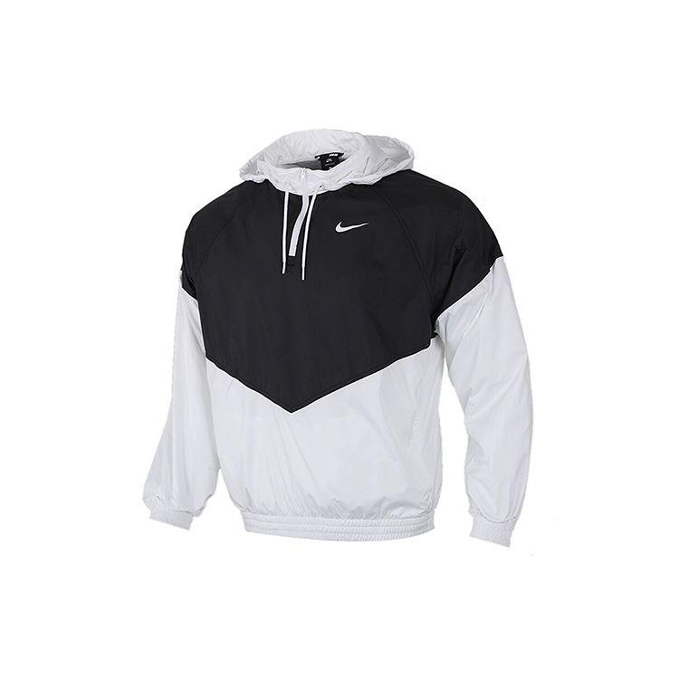 Nike SB Shield Скейтборд Пуловер с полумолнией на молнии Мужские куртки Черный Белый BV0980-010