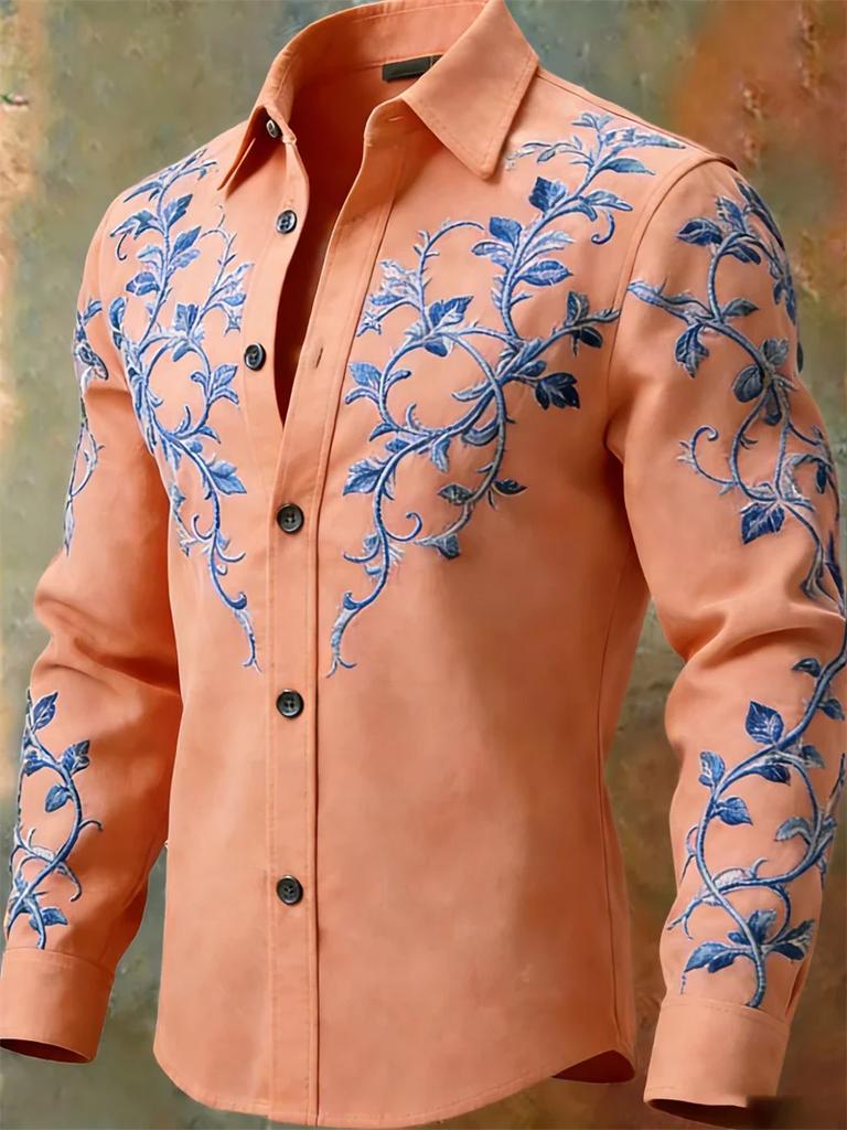 Stylish embroidered long-sleeve shirt, unique vintage design