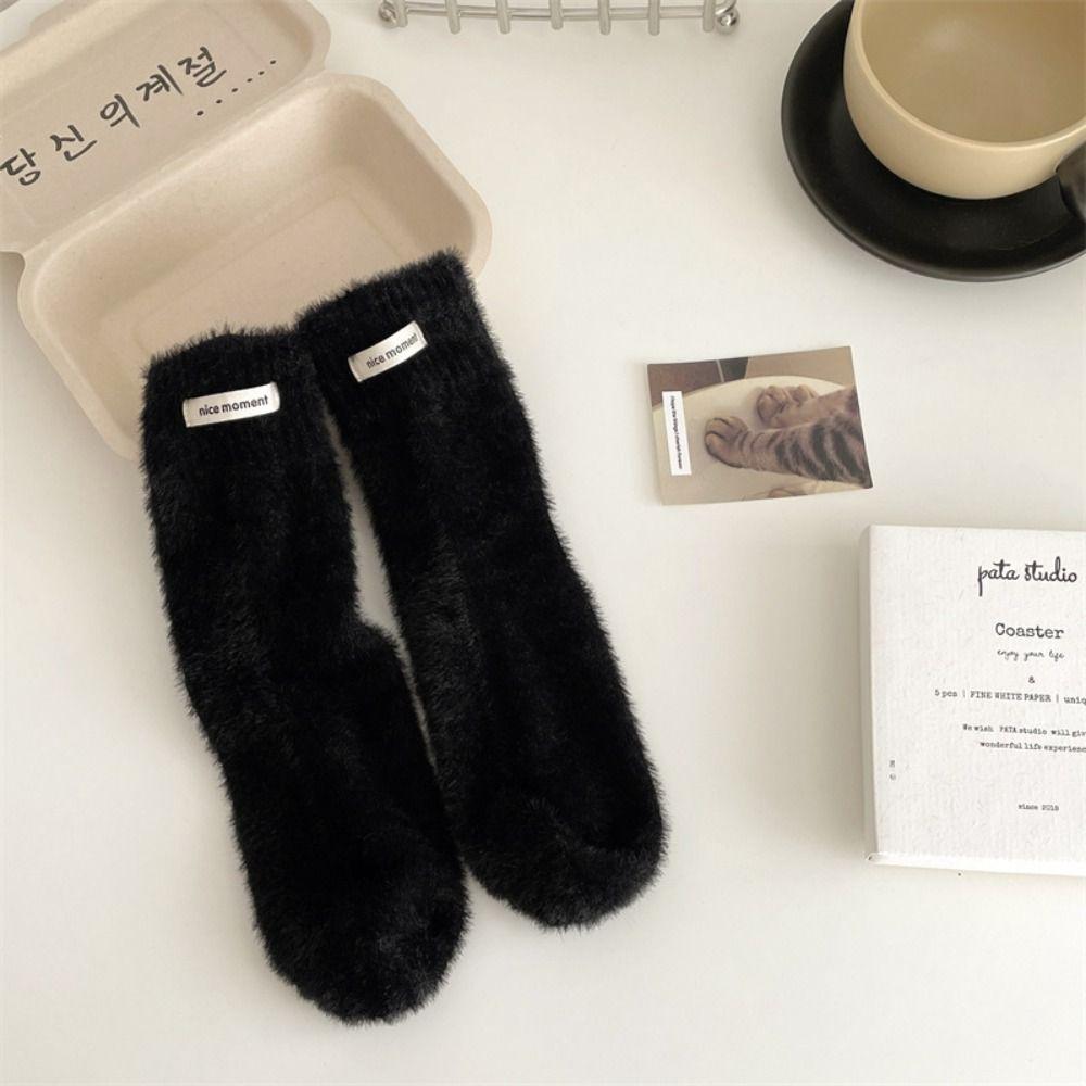 Winter Velvet Socks Warm Cotton Socks Thickened Mink Cashmere Socks  Women