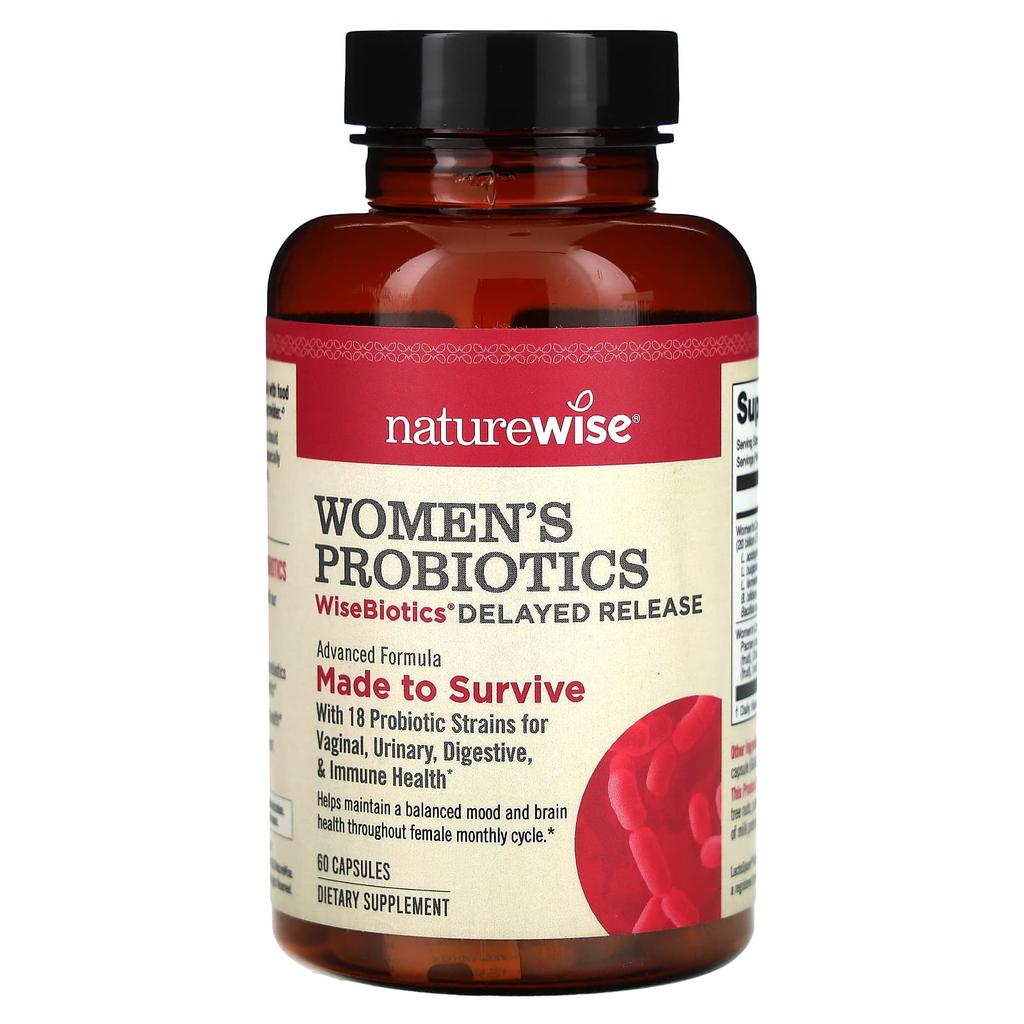 NatureWise, женский пробиотик, WiseBiotics с замедленным высвобождением, 60 капсул