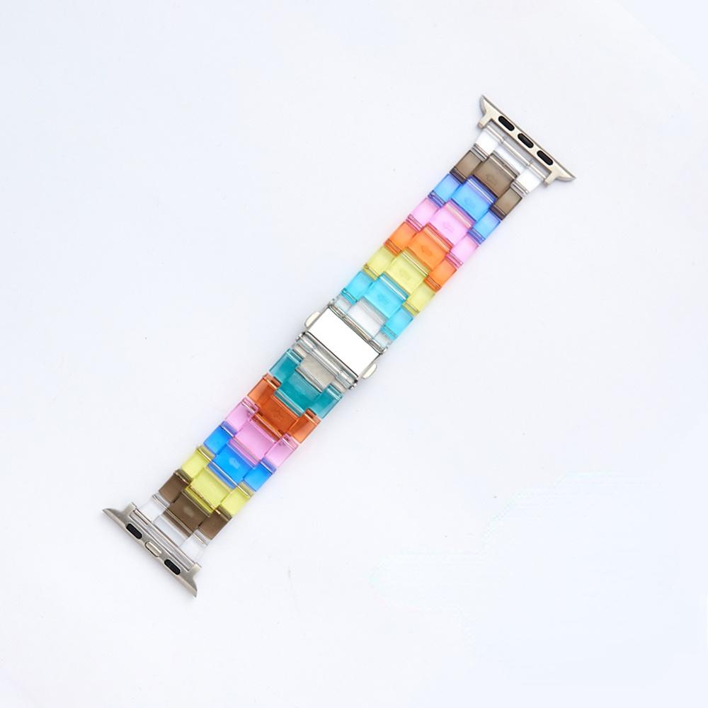 Resin Rainbow Transparent For Apple Watch Band 44mm 45mm 38 40mm 42 41mm 49mm 44 45 Strap Bracele iWatch Series 8 7 6 SE 5 4 3 2 Band