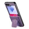 For Samsung Galaxy Z Flip6 5G Case Kickstand Retro Leather Back Cover with Card Holder
