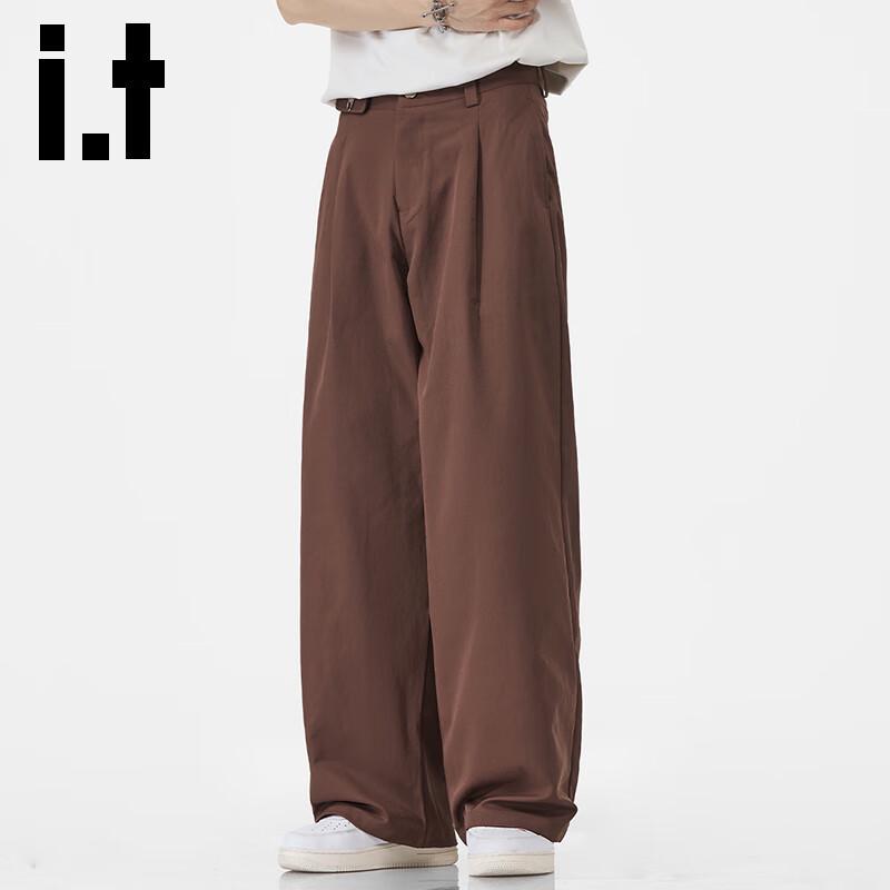izzue it Men's American Retro Loose Straight Casual Trousers