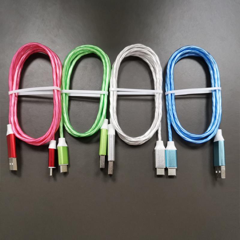 Светящийся кабель для быстрой зарядки для телефонов Apple, Huawei, Xiaomi.