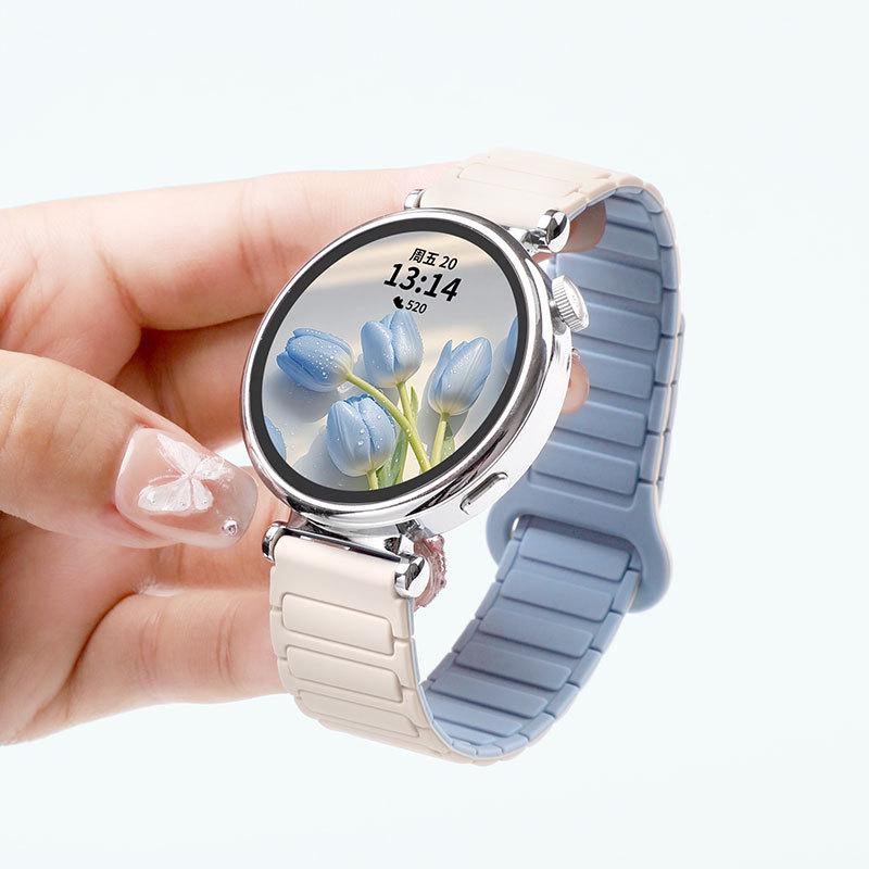 Совместимый силиконовый ремешок с магнитной застежкой для Huawei GT5/GT4 и Samsung Watch5 - Идеально подходит для осени и зимы.