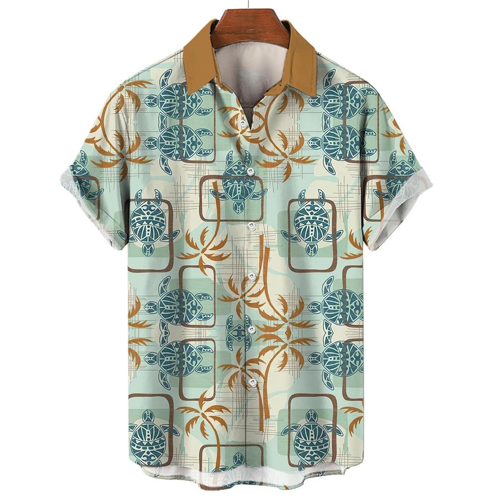 Мужские рубашки с принтом в виде морских животных, ракушек, морских коньков, рубашка с короткими рукавами, аутентичная повседневная мужская рубашка-кардиган