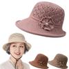 Складная шляпа-ведро из плетеной ткани с цветком и жемчугом, дышащая, универсальный размер, шляпа от солнца, женская