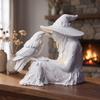 Desk Ornaments Witch Sculpture Gothic Style Halloween Decoration Bird and Girl Sculpture  Office
